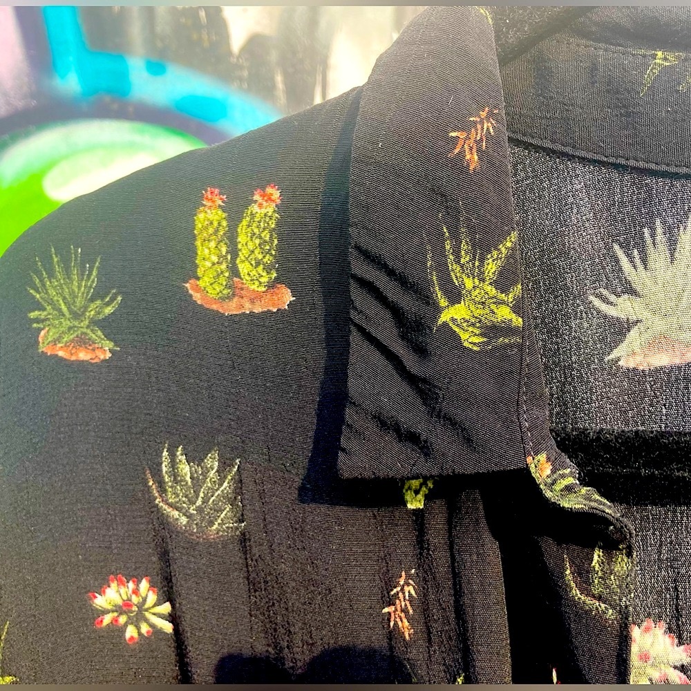 TOPSHOP CACTUS PRINT SHIRT DRESS - Picture 9 of 16